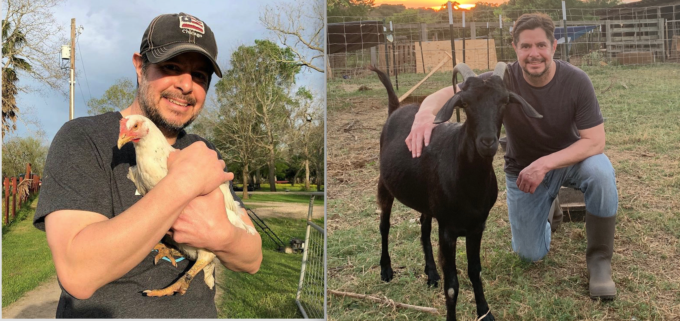 Rafael Ruiz bonding with animals at santuary